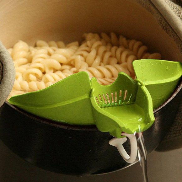 Easy Snap On Silicone Heat Resistance Kitchen Strainer (Green) - Picture 4 of 4